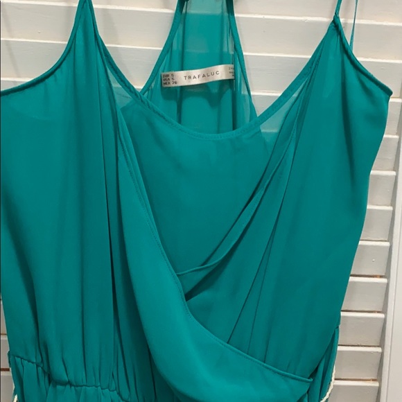 Zara Trafaluc turquoise dress size Small - Picture 3 of 5